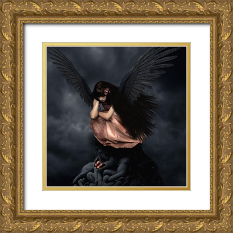 Rising Gold Ornate Wood Framed Art Print with Double Matting by Babette