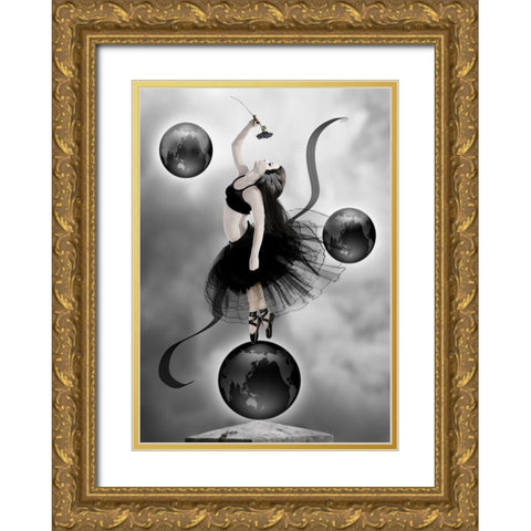 The Dancer Gold Ornate Wood Framed Art Print with Double Matting by Babette