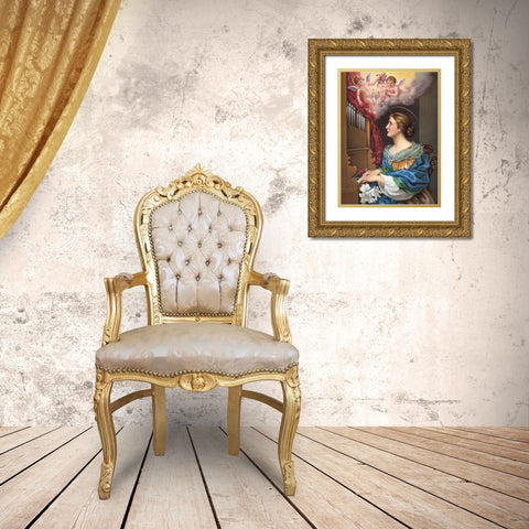 HEILIGE Gold Ornate Wood Framed Art Print with Double Matting by Anonymous