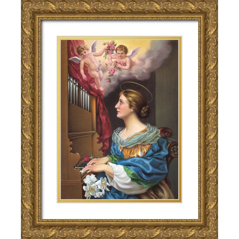 HEILIGE Gold Ornate Wood Framed Art Print with Double Matting by Anonymous