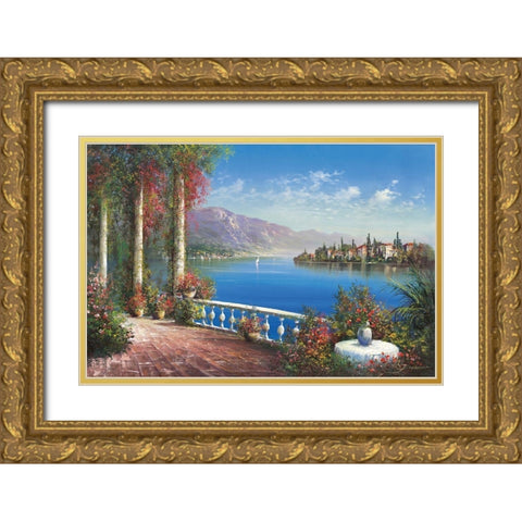 AT PORTOFINO Gold Ornate Wood Framed Art Print with Double Matting by Buchner, H.