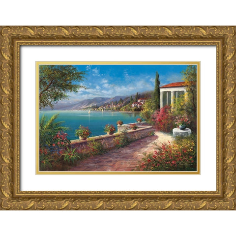 RIVIERA DI LEVANTE Gold Ornate Wood Framed Art Print with Double Matting by Buchner, H.