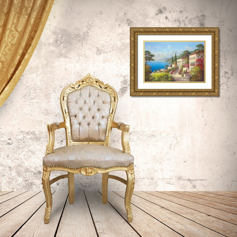 MY RETREAT Gold Ornate Wood Framed Art Print with Double Matting by Buchner, H.