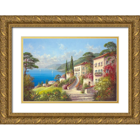 MY RETREAT Gold Ornate Wood Framed Art Print with Double Matting by Buchner, H.