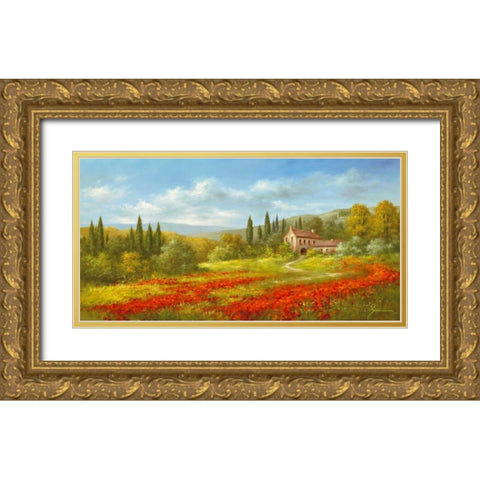 Tuscan Beauty II Gold Ornate Wood Framed Art Print with Double Matting by Schoelnhammer, Heinz