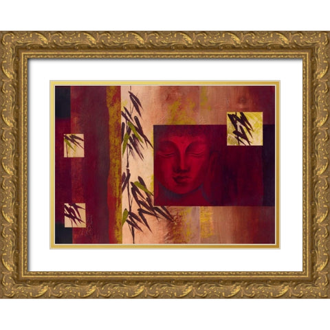 Buddha IV Gold Ornate Wood Framed Art Print with Double Matting by Verbeek-Van Den Broek