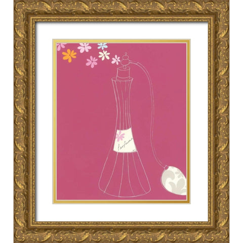 Perfume Bottle II Gold Ornate Wood Framed Art Print with Double Matting by Gore, Ally-Reader, Robert