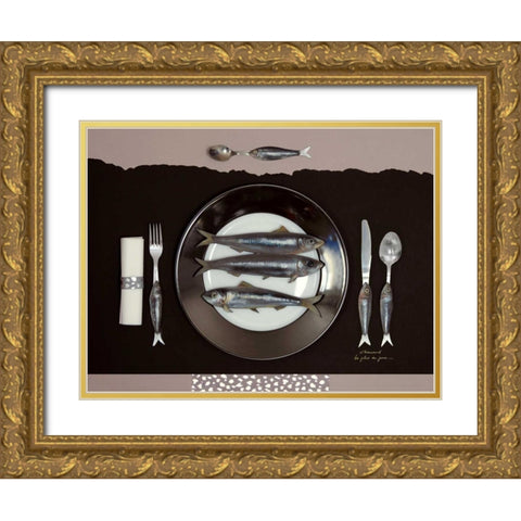 Le Plat Du Jour Gold Ornate Wood Framed Art Print with Double Matting by Chamard, Jean-Marc