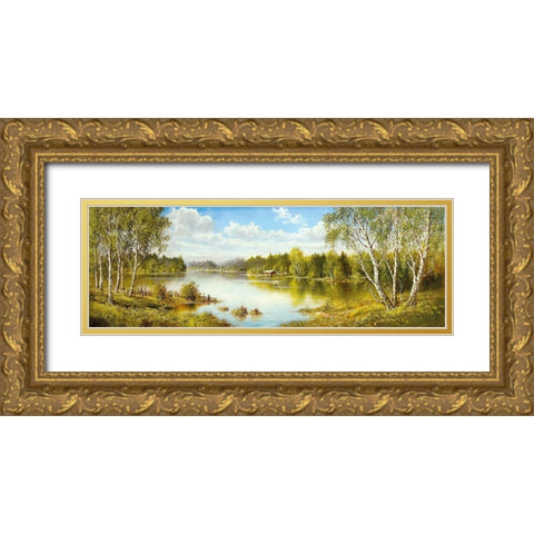 LAKE IN MASUREN I Gold Ornate Wood Framed Art Print with Double Matting by Glassl, Helmut