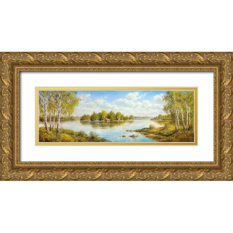 LAKE IN MASUREN II Gold Ornate Wood Framed Art Print with Double Matting by Glassl, Helmut