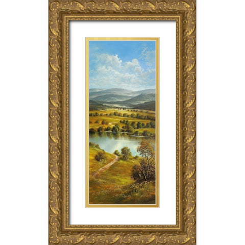 BOHEMIA RIVER Gold Ornate Wood Framed Art Print with Double Matting by Glassl, Helmut