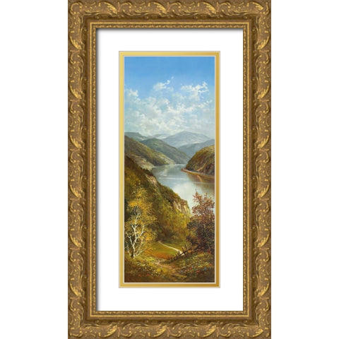 CARPATHIAN RIVER SCENE I Gold Ornate Wood Framed Art Print with Double Matting by Glassl, Helmut