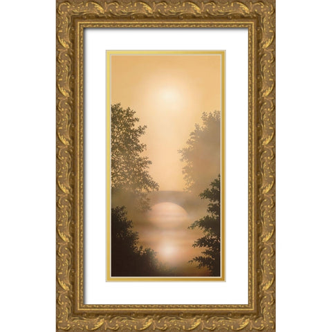 RIVER MIST Gold Ornate Wood Framed Art Print with Double Matting by Walsh, Peter