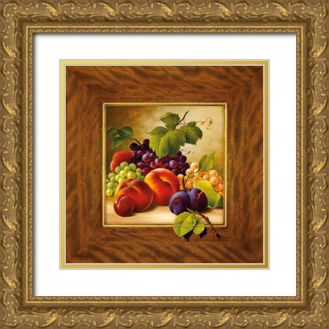 FRUIT POTPOURRI I Gold Ornate Wood Framed Art Print with Double Matting by Schoelnhammer, Heinz