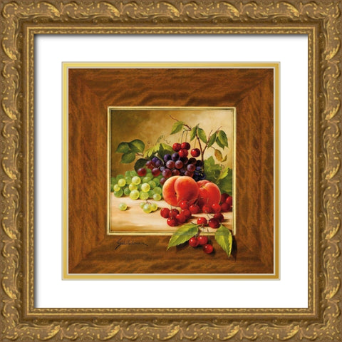FRUIT POTPOURRI II Gold Ornate Wood Framed Art Print with Double Matting by Schoelnhammer, Heinz