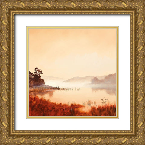 MISTY MORNING II Gold Ornate Wood Framed Art Print with Double Matting by Lee, Spencer