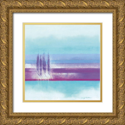 TURQUOISE Landscape II Gold Ornate Wood Framed Art Print with Double Matting by Robertson, Marilyn