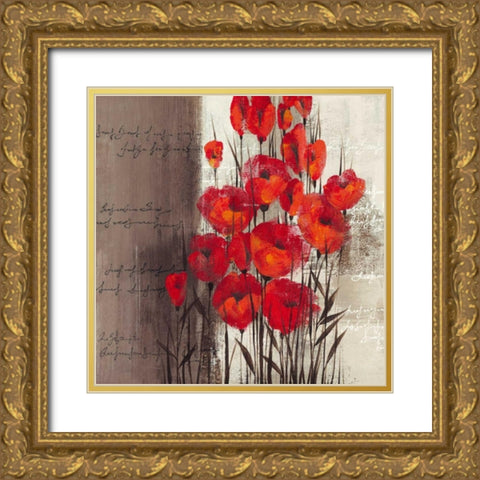 Crimson Play II Gold Ornate Wood Framed Art Print with Double Matting by Christina