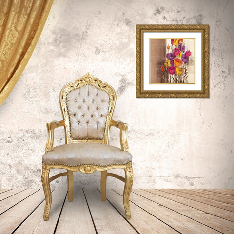 COLOR PLAY II Gold Ornate Wood Framed Art Print with Double Matting by Christina