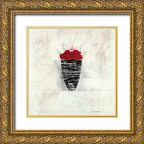 CHERRIES I Gold Ornate Wood Framed Art Print with Double Matting by Robertson, Marilyn