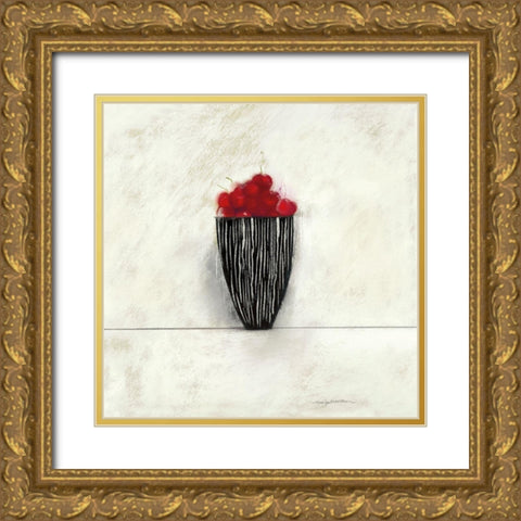 CHERRIES II Gold Ornate Wood Framed Art Print with Double Matting by Robertson, Marilyn