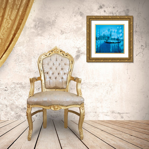 BLUE VENICE Gold Ornate Wood Framed Art Print with Double Matting by Weissing, Gerd