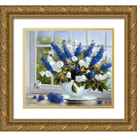 SUMMER GREETINGS III Gold Ornate Wood Framed Art Print with Double Matting by Schoelnhammer, Heinz