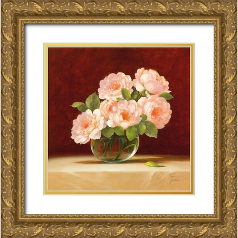 BOUQUET OF ROSES II Gold Ornate Wood Framed Art Print with Double Matting by Fasani