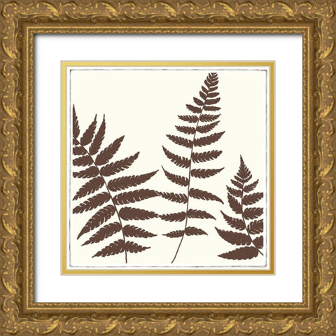MOCCA FERN III Gold Ornate Wood Framed Art Print with Double Matting by Design Show