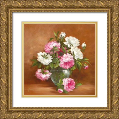FESTIVE BOUQUET II Gold Ornate Wood Framed Art Print with Double Matting by Fasani