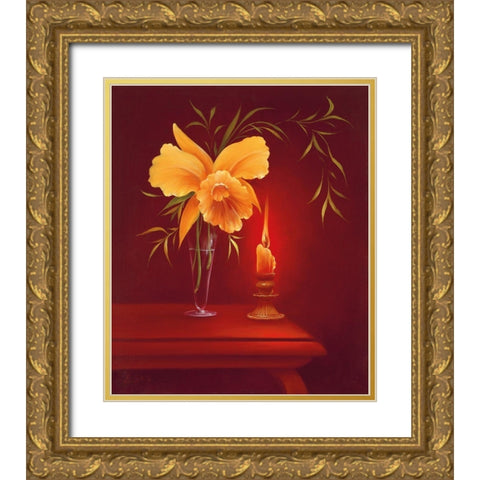 SENTIMENTAL EVENING I Gold Ornate Wood Framed Art Print with Double Matting by Smith, B.