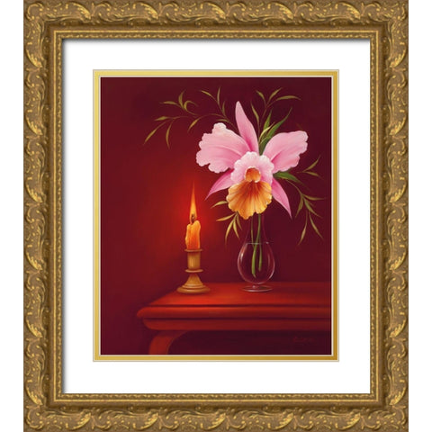 SENTIMENTAL EVENING II Gold Ornate Wood Framed Art Print with Double Matting by Smith, B.