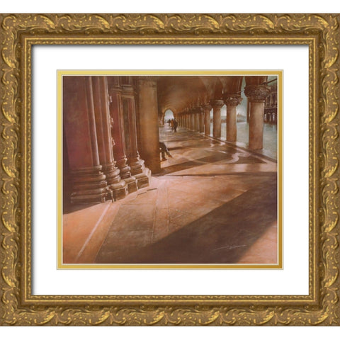 ATTENDO A S.MARCO Gold Ornate Wood Framed Art Print with Double Matting by Sgarbossa, Antonio