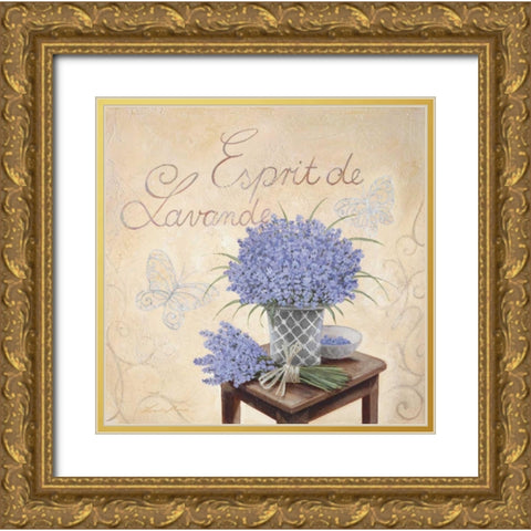Esprit De Lavande Gold Ornate Wood Framed Art Print with Double Matting by Moore, Linda