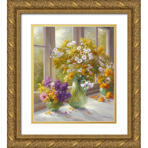 Sunny Afternoon Gold Ornate Wood Framed Art Print with Double Matting by Schoelnhammer, Heinz