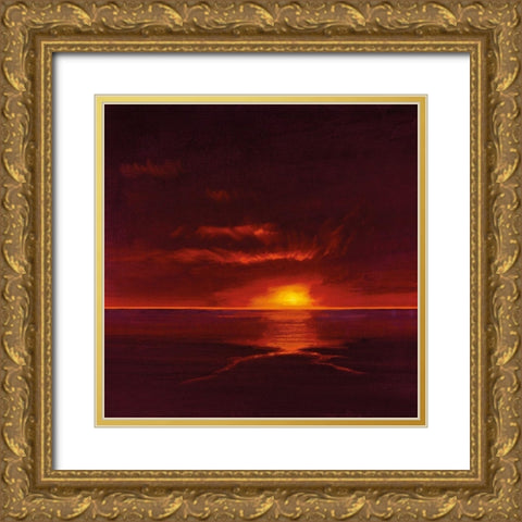 TROPICAL SUNSET I Gold Ornate Wood Framed Art Print with Double Matting by Lee, Spencer