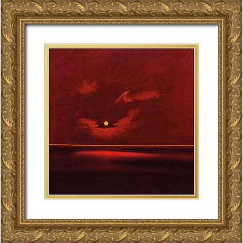 TROPICAL SUNSET III Gold Ornate Wood Framed Art Print with Double Matting by Lee, Spencer