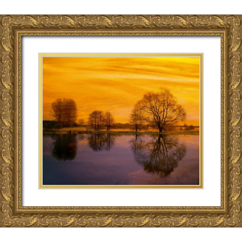 Afterglow II Gold Ornate Wood Framed Art Print with Double Matting by Weissing, Gerd