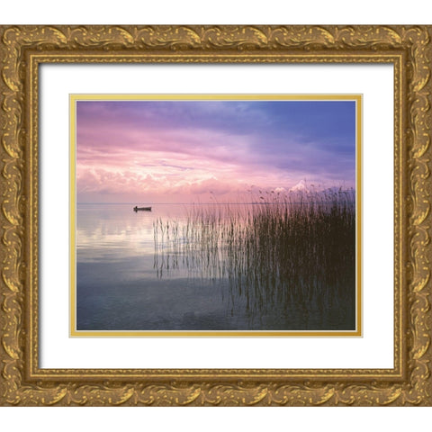 SETTING SUN II Gold Ornate Wood Framed Art Print with Double Matting by Weissing, Gerd