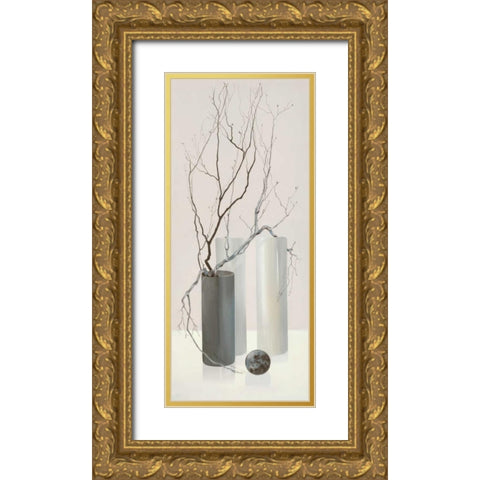 Slender Twigs I Gold Ornate Wood Framed Art Print with Double Matting by Wonder, Alice