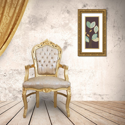 Blue Flutter I Gold Ornate Wood Framed Art Print with Double Matting by Design Show