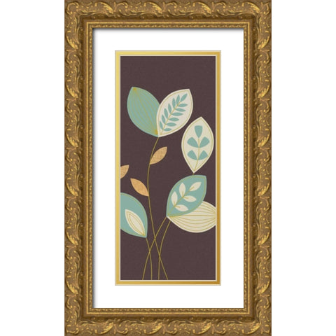 Blue Flutter I Gold Ornate Wood Framed Art Print with Double Matting by Design Show