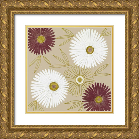 Flurry II Gold Ornate Wood Framed Art Print with Double Matting by Design Show