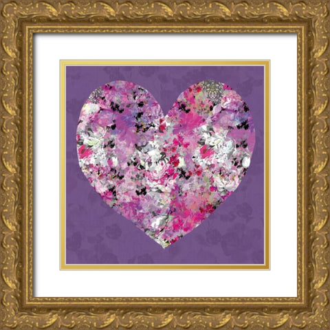 Heart Gold Ornate Wood Framed Art Print with Double Matting by Scaffardi, Sally