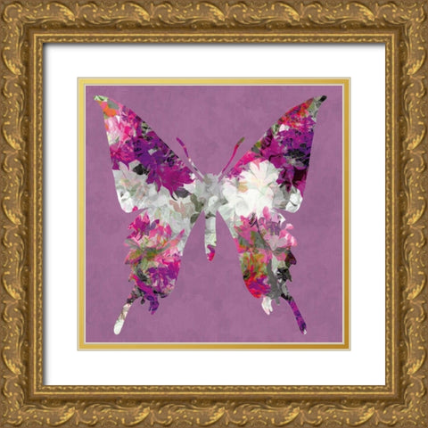 Butterfly Gold Ornate Wood Framed Art Print with Double Matting by Scaffardi, Sally