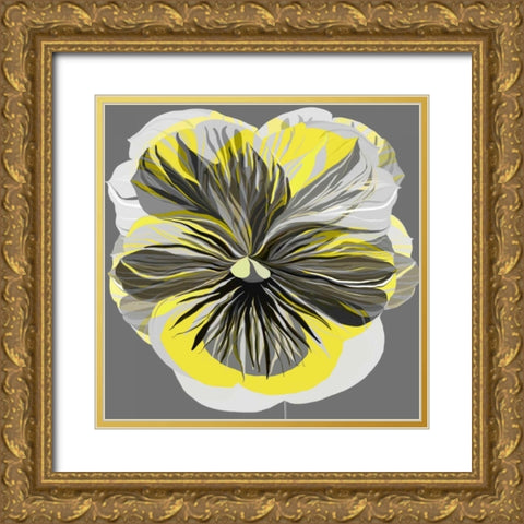 Pansies I Gold Ornate Wood Framed Art Print with Double Matting by Scaffardi, Sally