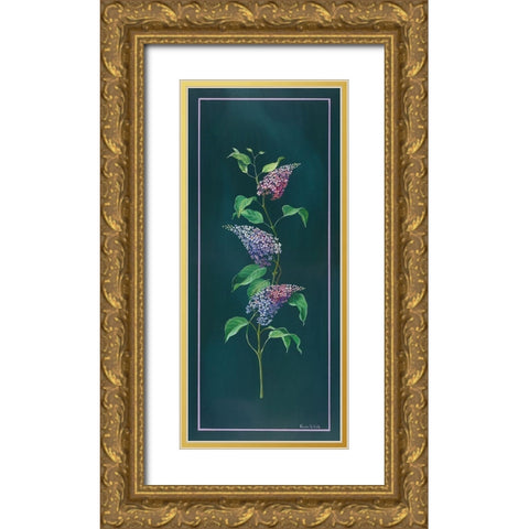 VINTAGE SYRINGA Gold Ornate Wood Framed Art Print with Double Matting by v.d. Valk, Karin