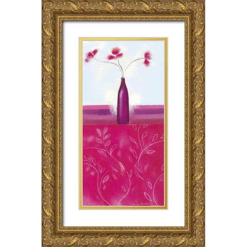 CRIMSON I Gold Ornate Wood Framed Art Print with Double Matting by Robertson, Marilyn