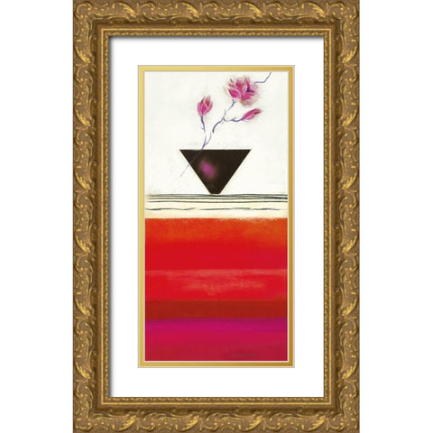 RUBY II Gold Ornate Wood Framed Art Print with Double Matting by Robertson, Marilyn