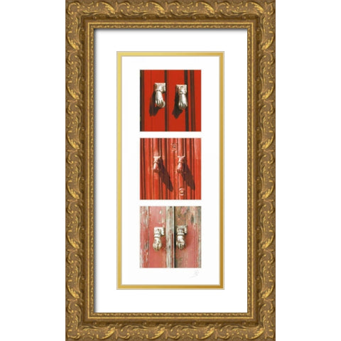 Door Handle I Gold Ornate Wood Framed Art Print with Double Matting by Simon